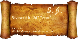 Stancsik József névjegykártya